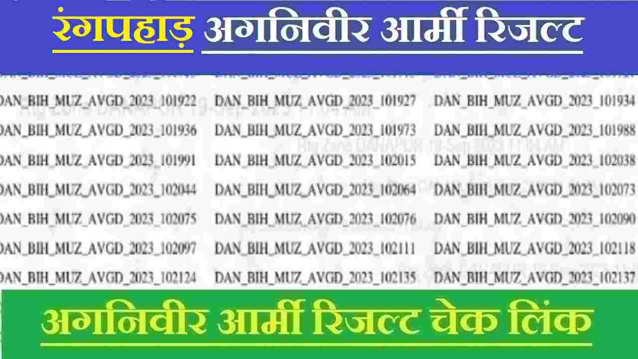 Indian Army Rangapahar Result